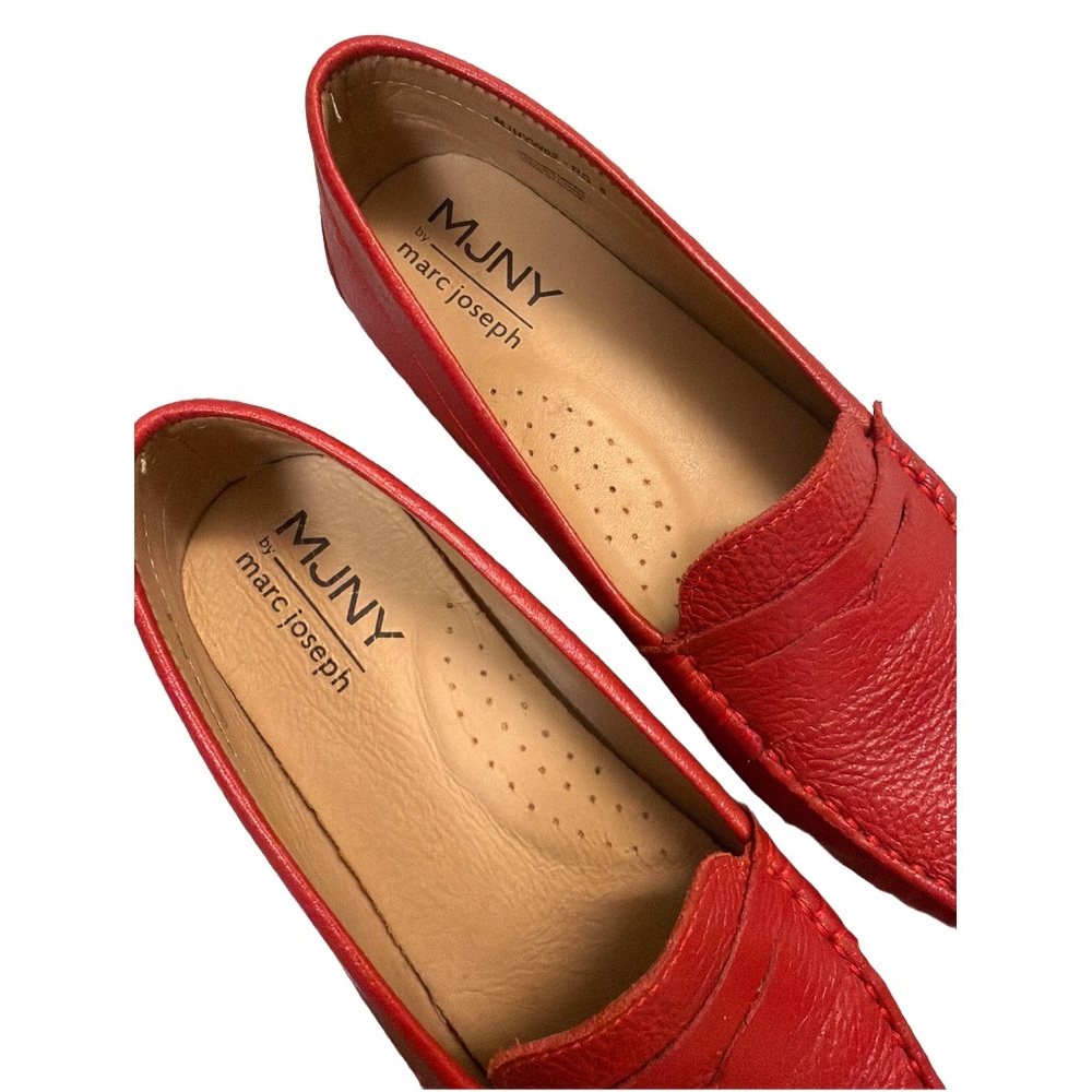Marc Joseph Women’s Red Pebbled Leather Driving Loafers Size 8 Made in Brazil - Picture 9 of 13